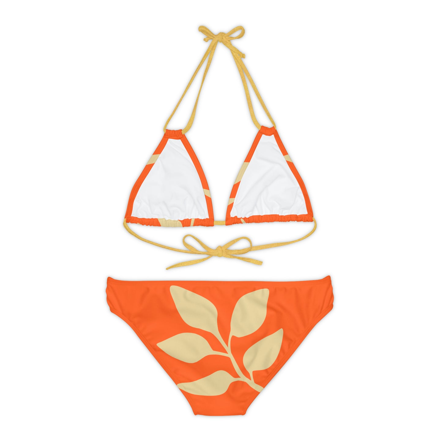 Orange Vintages Strappy Bikini Set Made with 4-way stretch Tricot (82% Microfiber, 18% Spandex), this strappy bikini set is the perfect companion to all summer escapades. With adjustable elastic straps for a perfect fit, this complete two-piece swimsuit to become an instant summer hit.   Shipping From USA To United States