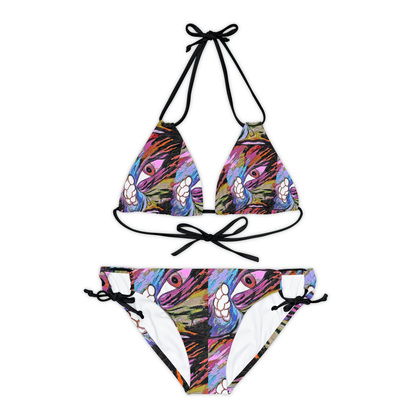 Eyes Strappy Bikini Set