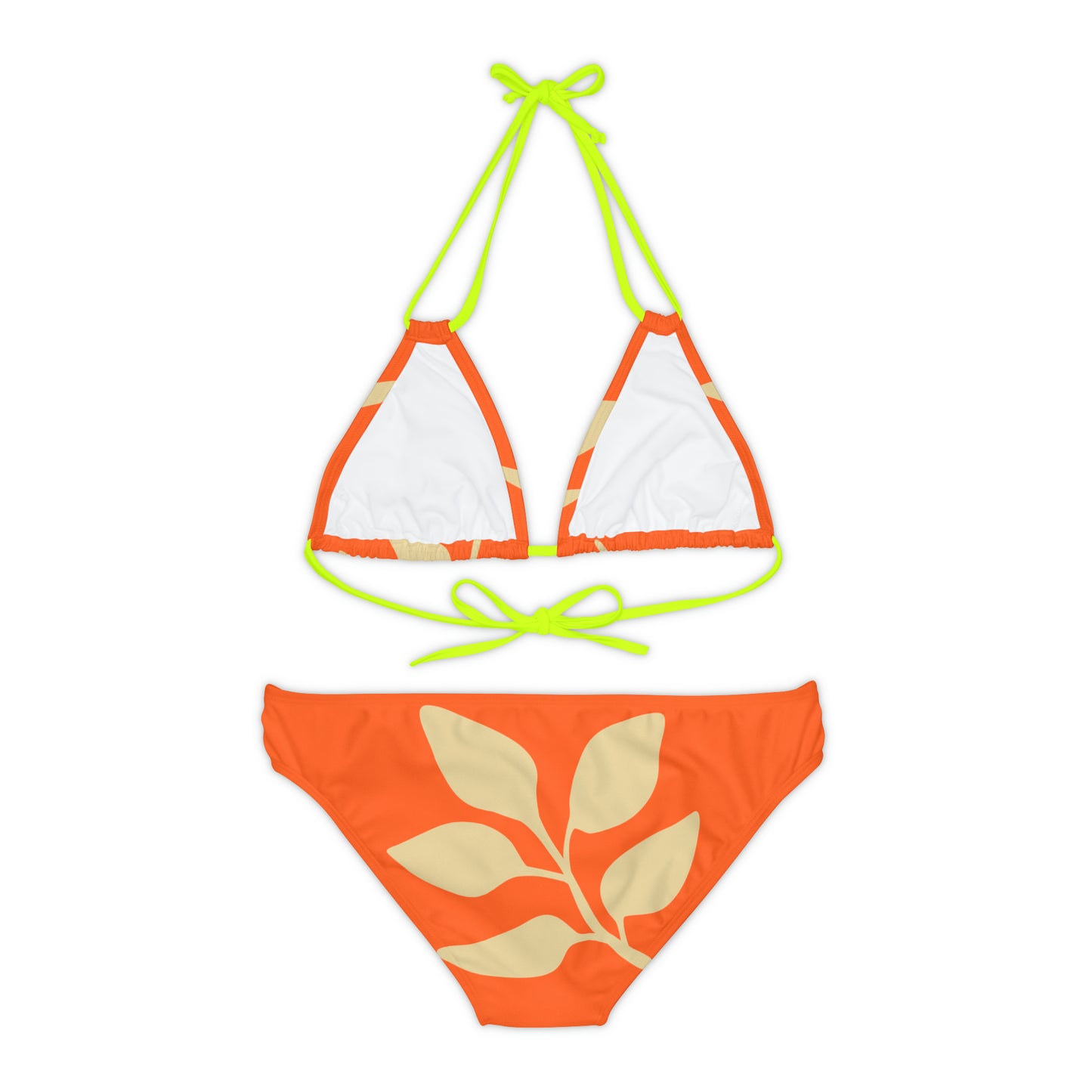 Orange Vintages Strappy Bikini Set Made with 4-way stretch Tricot (82% Microfiber, 18% Spandex), this strappy bikini set is the perfect companion to all summer escapades. With adjustable elastic straps for a perfect fit, this complete two-piece swimsuit to become an instant summer hit.   Shipping From USA To United States