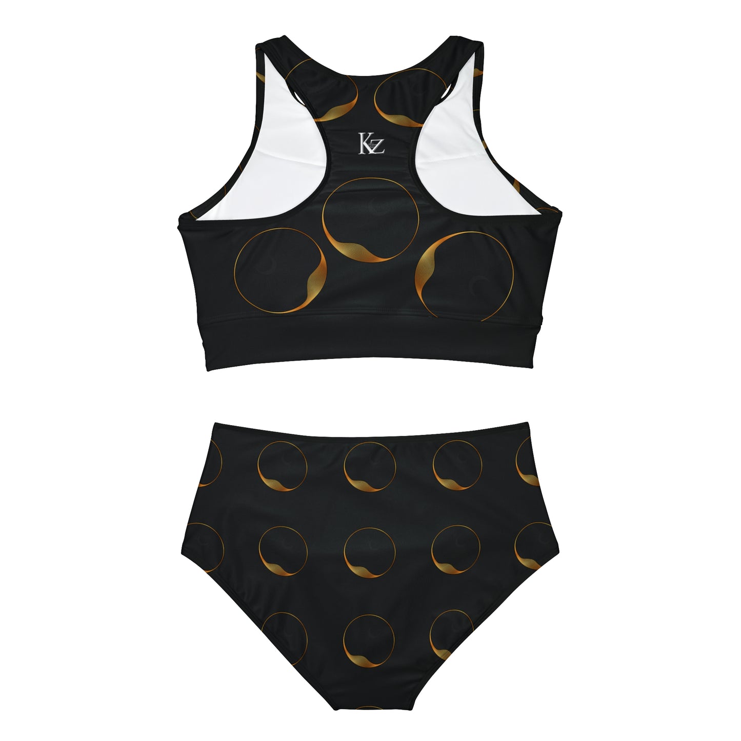 Gold Bubbles Sporty Bikini Set This full-coverage bikini set combines an athletic style with high-end comfort. Thanks to its 4-way stretch fabric blend (82% polyester, 18% spandex), it delivers unmatched comfort for peak performance in the water. Each set comes with a high-waisted cut for timeless style. Shipping From USA To United State