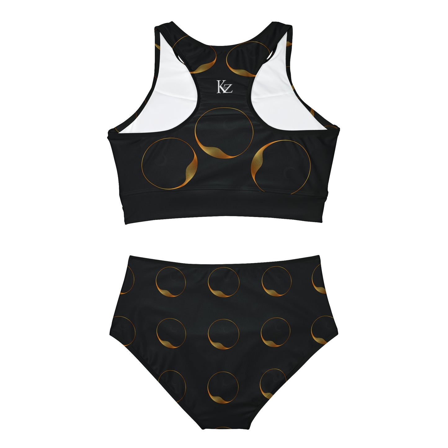 Gold Bubbles Sporty Bikini Set   This full-coverage bikini set combines an athletic style with high-end comfort. Thanks to its 4-way stretch fabric blend (82% polyester, 18% spandex), it delivers unmatched comfort for peak performance in the water. Each set comes with a high-waisted cut for timeless style.   Shipping From USA To United State