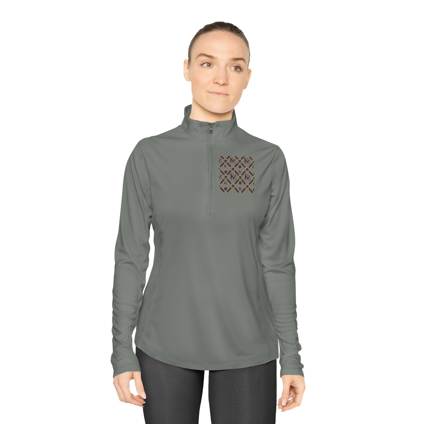 Ladies Quarter-Zip Pullover | KZ Monogram Athletic Pullover