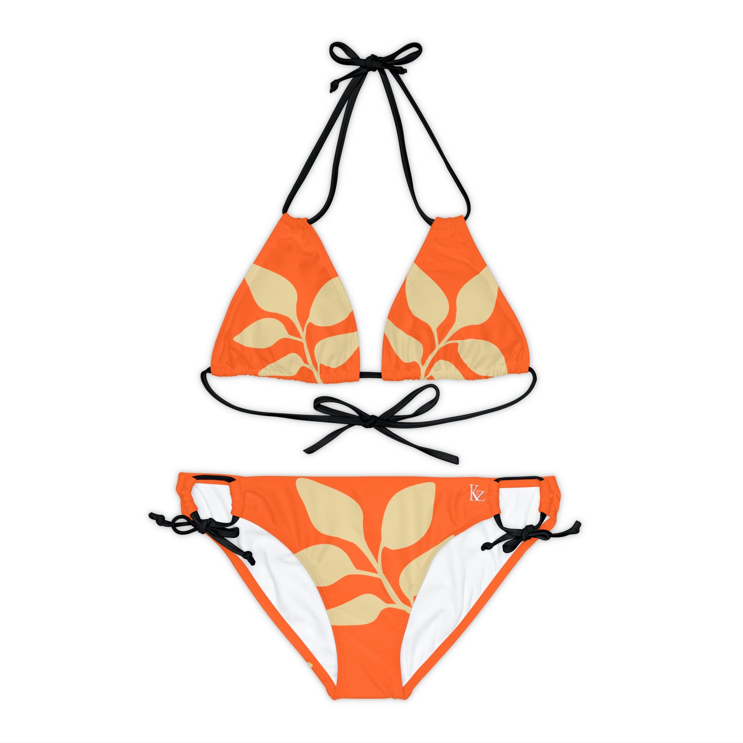 Orange Vintages Strappy Bikini Set Made with 4-way stretch Tricot (82% Microfiber, 18% Spandex), this strappy bikini set is the perfect companion to all summer escapades. With adjustable elastic straps for a perfect fit, this complete two-piece swimsuit to become an instant summer hit.   Shipping From USA To United States