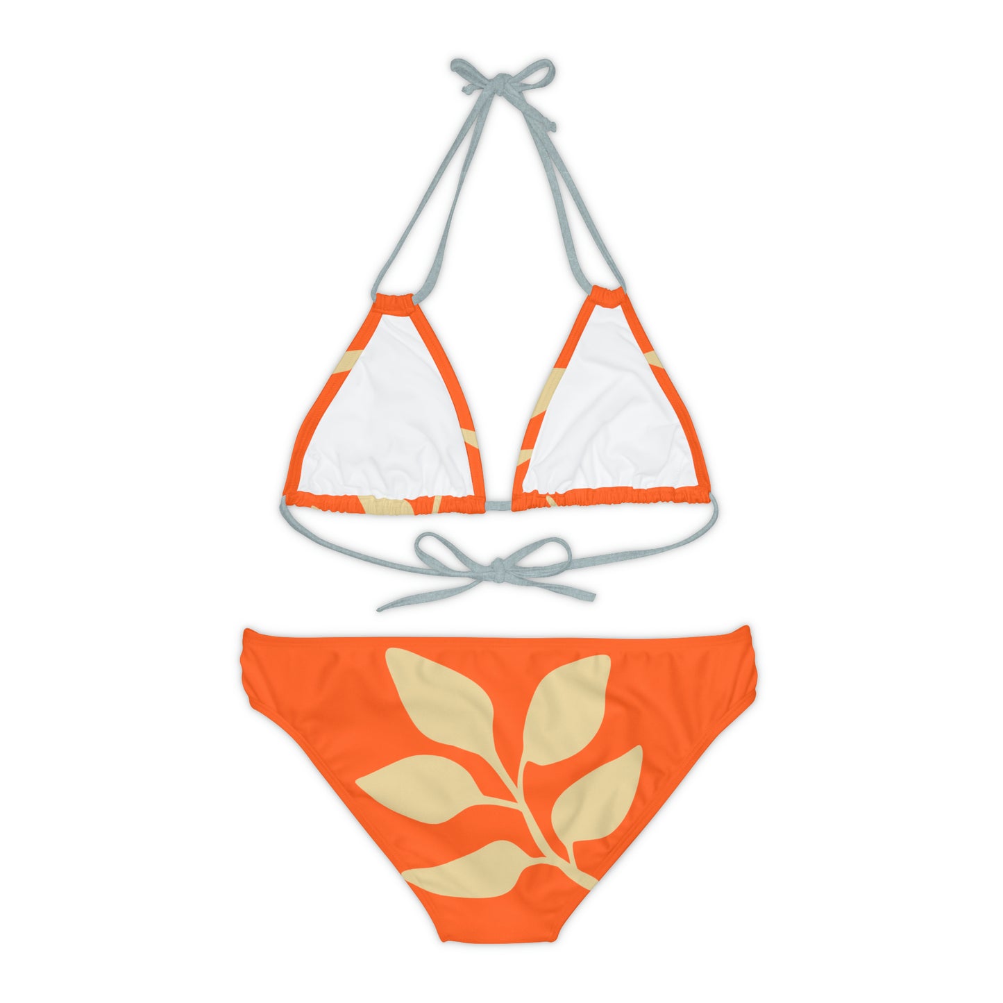 Orange Vintages Strappy Bikini Set Made with 4-way stretch Tricot (82% Microfiber, 18% Spandex), this strappy bikini set is the perfect companion to all summer escapades. With adjustable elastic straps for a perfect fit, this complete two-piece swimsuit to become an instant summer hit.   Shipping From USA To United States