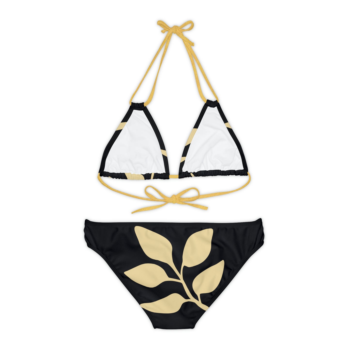 Black Vintages Strappy Bikini Set Made with a 4-way stretch Tricot (82% Microfiber, 18% Spandex), this strappy bikini set is the perfect companion to all summer escapades. With adjustable elastic straps for a perfect fit, this two-piece swimsuit to become an instant summer hit. Shipping From USA To United States