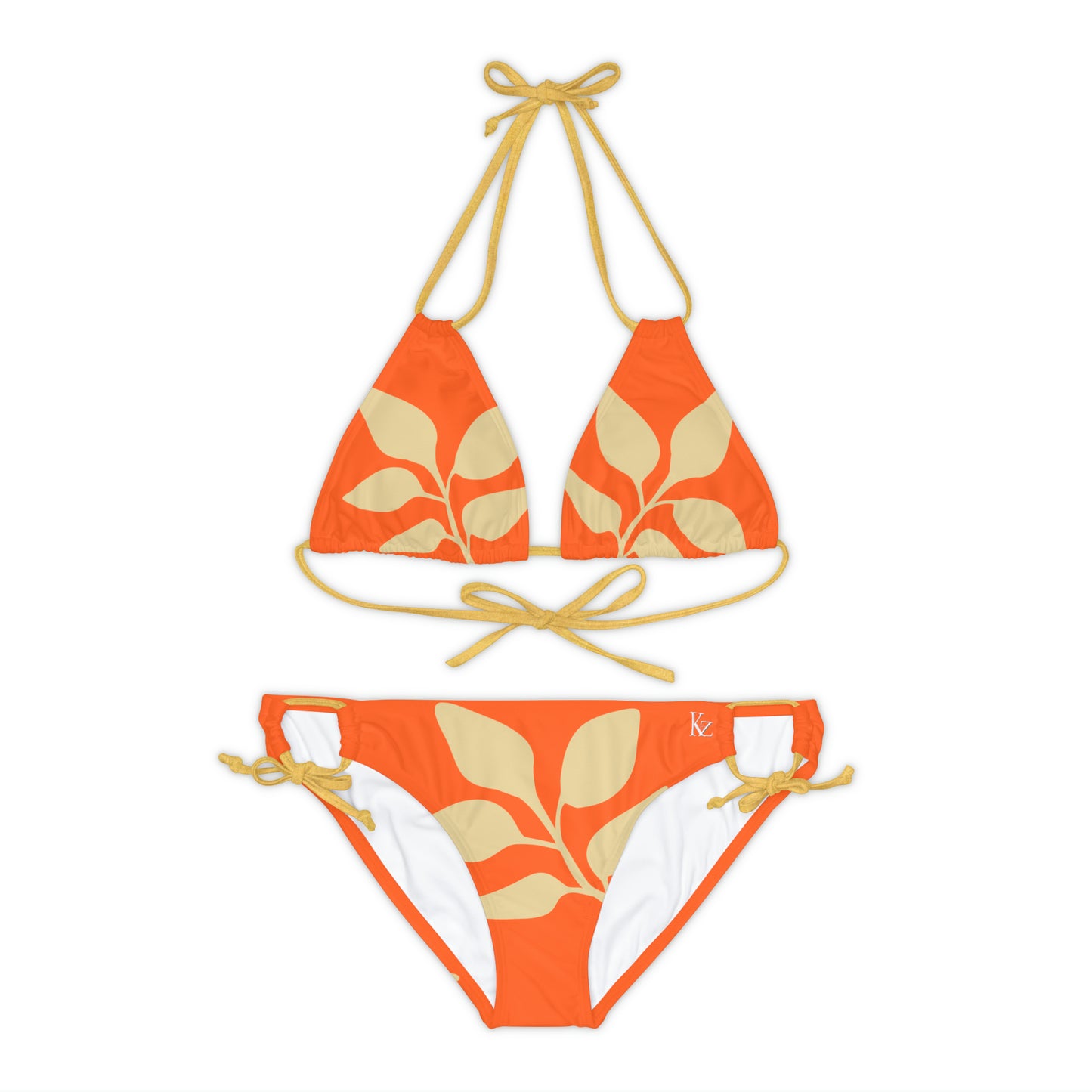 Orange Vintages Strappy Bikini Set Made with 4-way stretch Tricot (82% Microfiber, 18% Spandex), this strappy bikini set is the perfect companion to all summer escapades. With adjustable elastic straps for a perfect fit, this complete two-piece swimsuit to become an instant summer hit.   Shipping From USA To United States