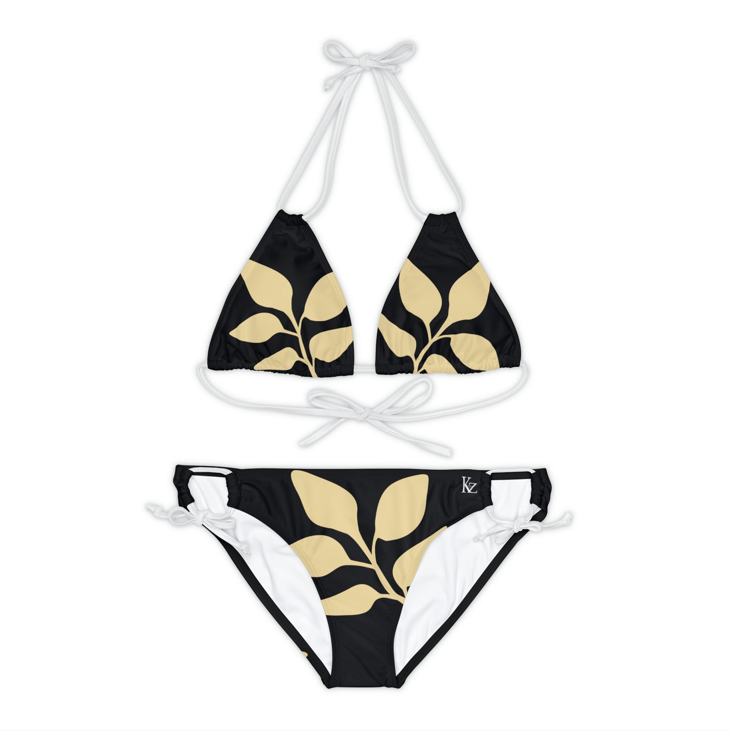 Black Vintages Strappy Bikini Set Made with a 4-way stretch Tricot (82% Microfiber, 18% Spandex), this strappy bikini set is the perfect companion to all summer escapades. With adjustable elastic straps for a perfect fit, this two-piece swimsuit to become an instant summer hit. Shipping From USA To United States