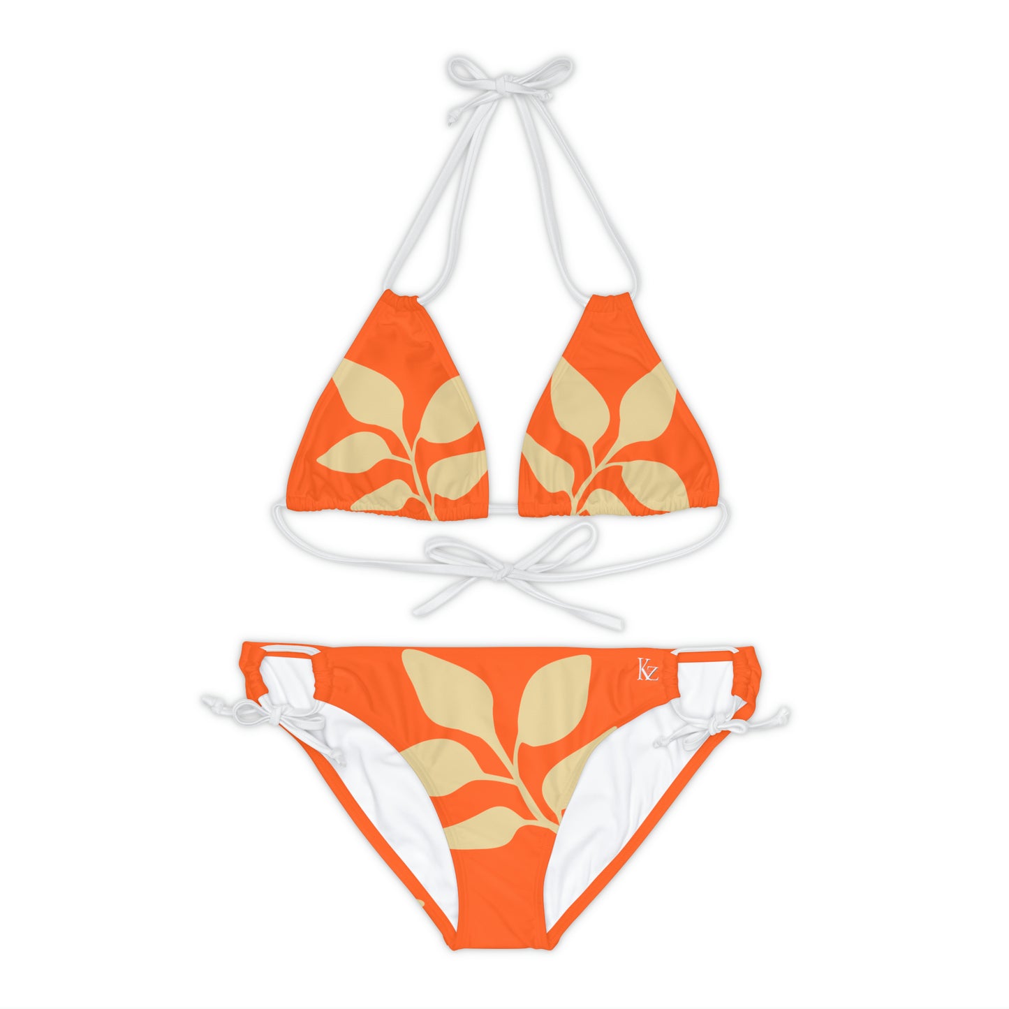 Orange Vintages Strappy Bikini Set Made with 4-way stretch Tricot (82% Microfiber, 18% Spandex), this strappy bikini set is the perfect companion to all summer escapades. With adjustable elastic straps for a perfect fit, this complete two-piece swimsuit to become an instant summer hit.   Shipping From USA To United States