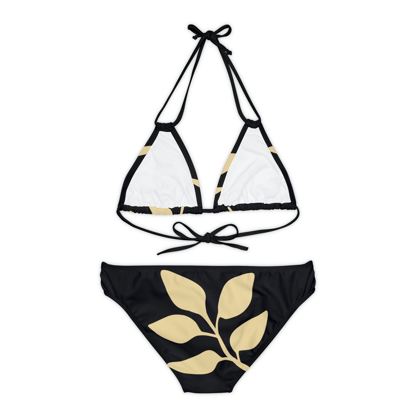 Black Vintages Strappy Bikini Set Made with a 4-way stretch Tricot (82% Microfiber, 18% Spandex), this strappy bikini set is the perfect companion to all summer escapades. With adjustable elastic straps for a perfect fit, this two-piece swimsuit to become an instant summer hit. Shipping From USA To United States