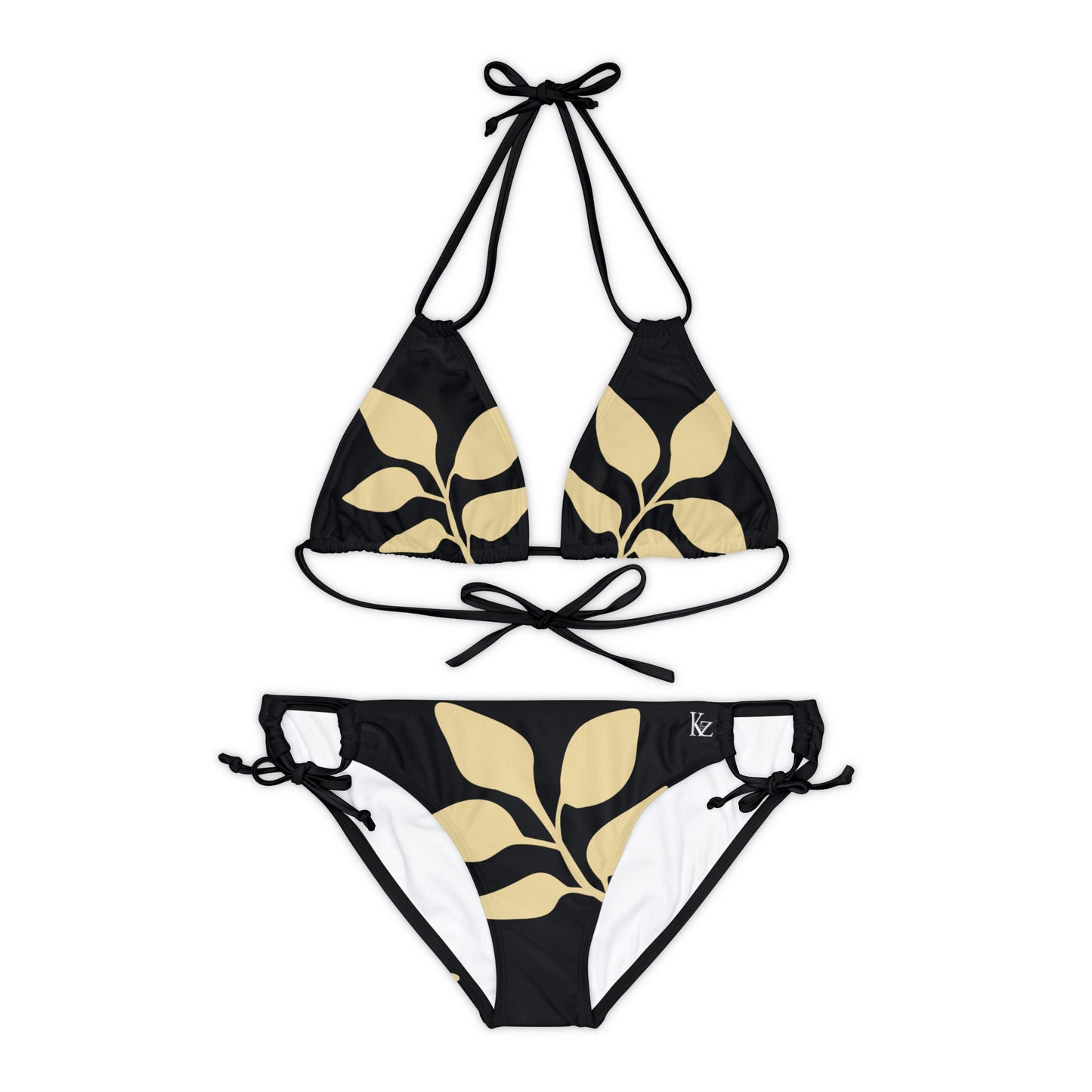 Black Vintages Strappy Bikini Set Made with a 4-way stretch Tricot (82% Microfiber, 18% Spandex), this strappy bikini set is the perfect companion to all summer escapades. With adjustable elastic straps for a perfect fit, this two-piece swimsuit to become an instant summer hit. Shipping From USA To United States