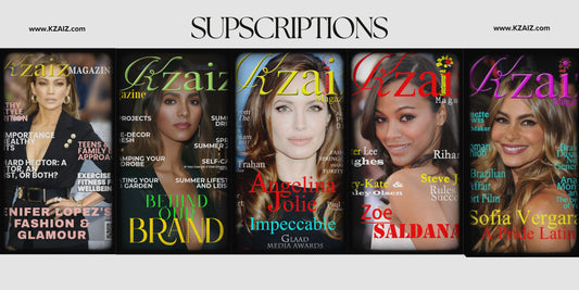 KZaiz Magazine covers featuring various celebrities Jennifer Aniston