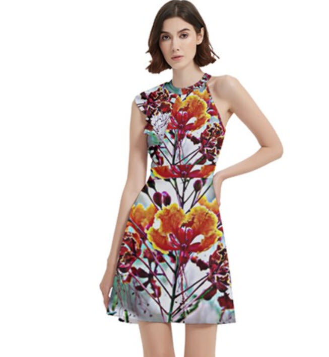 Women's Sleeveless Halter Neck  A-Line Cocktail Party Pockets, Swing Dresses