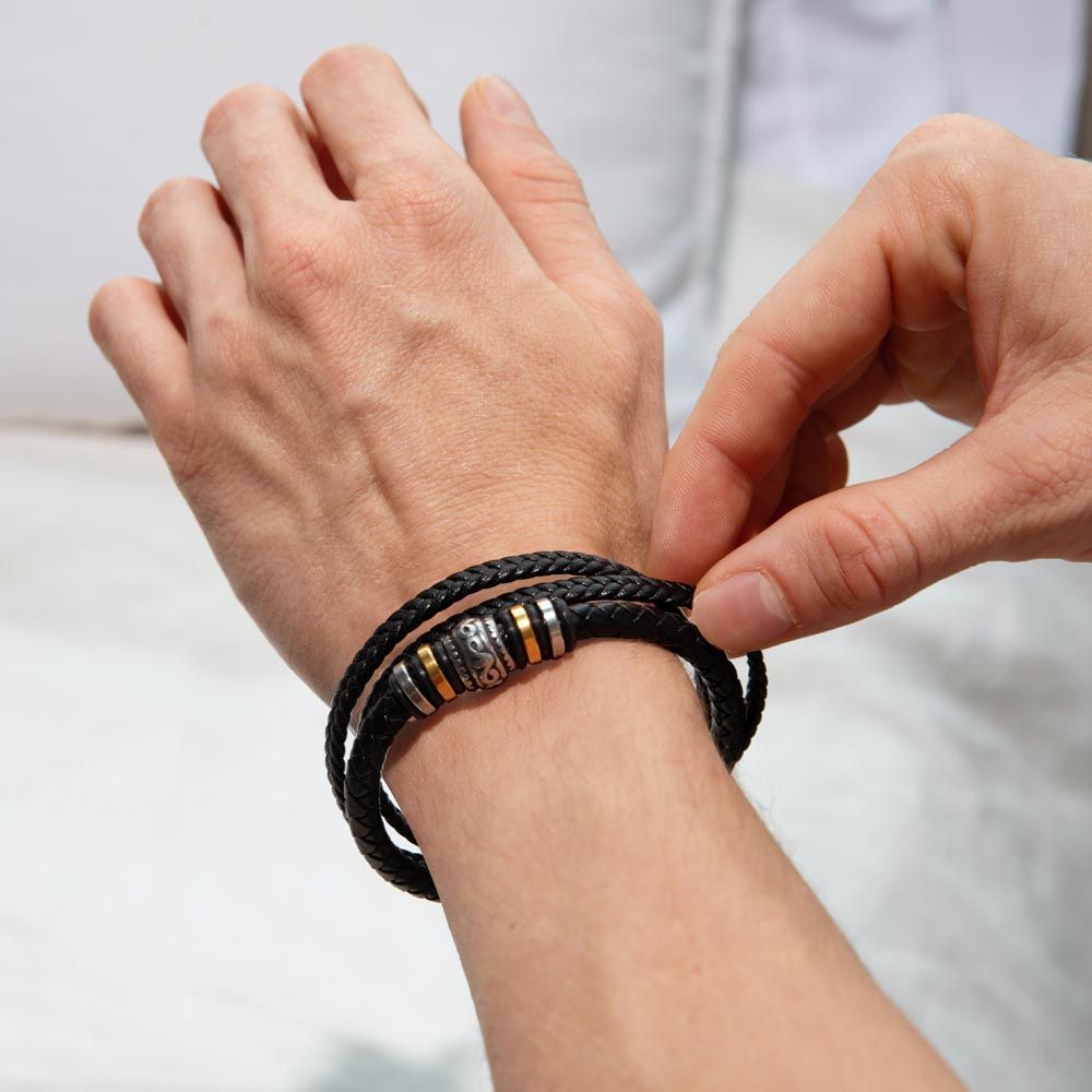 Are you looking for a gift as special as the man in your life? Then this Men's "Love You Forever" Bracelet is perfect! Engraved with a heartfelt message, this gift is great for birthdays, anniversaries, or just a thoughtful way to say "I love you". It's not just an accessory; it's a daily reminder of your love and appreciation. Whether it's your son, husband, or any deserving guy, this bracelet will have them grinning from ear to ear while rocking some serious style.