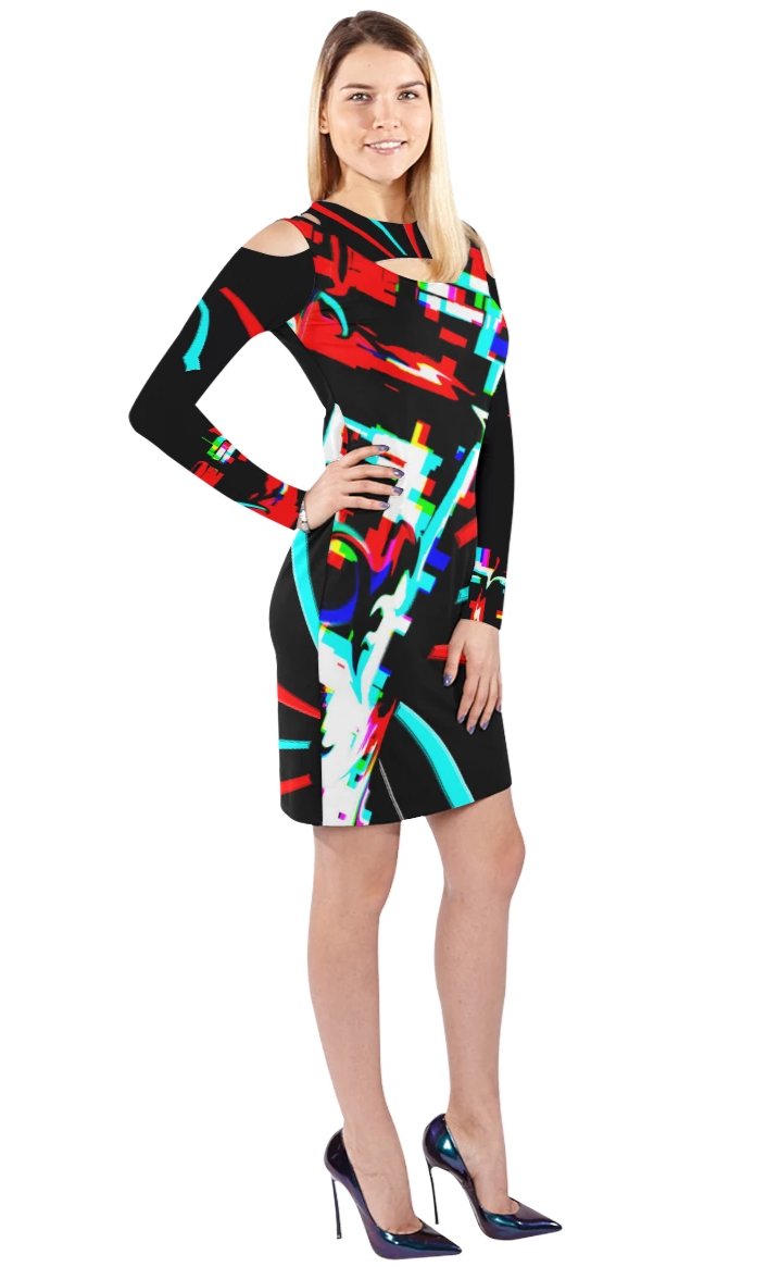 DuvZaiz Halter Long-Sleeve Dress