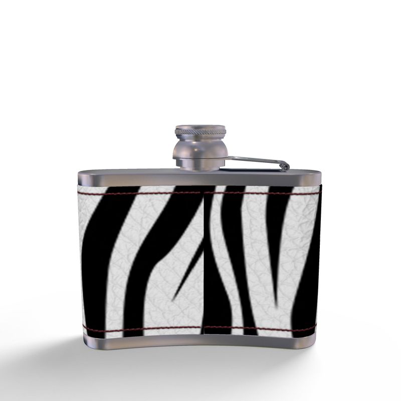 KZ Monogram Leather Wrapped Hip Flask
