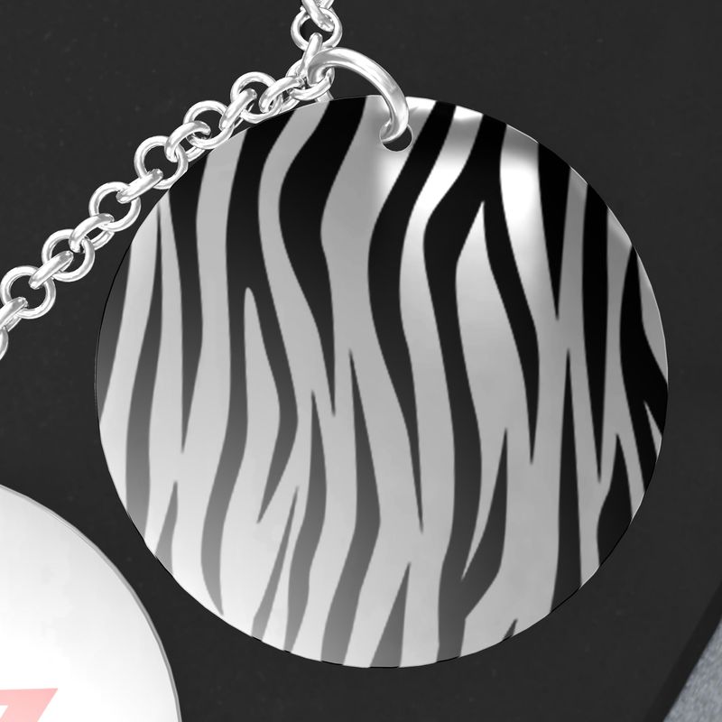 Monogram Triple silver disk pendant