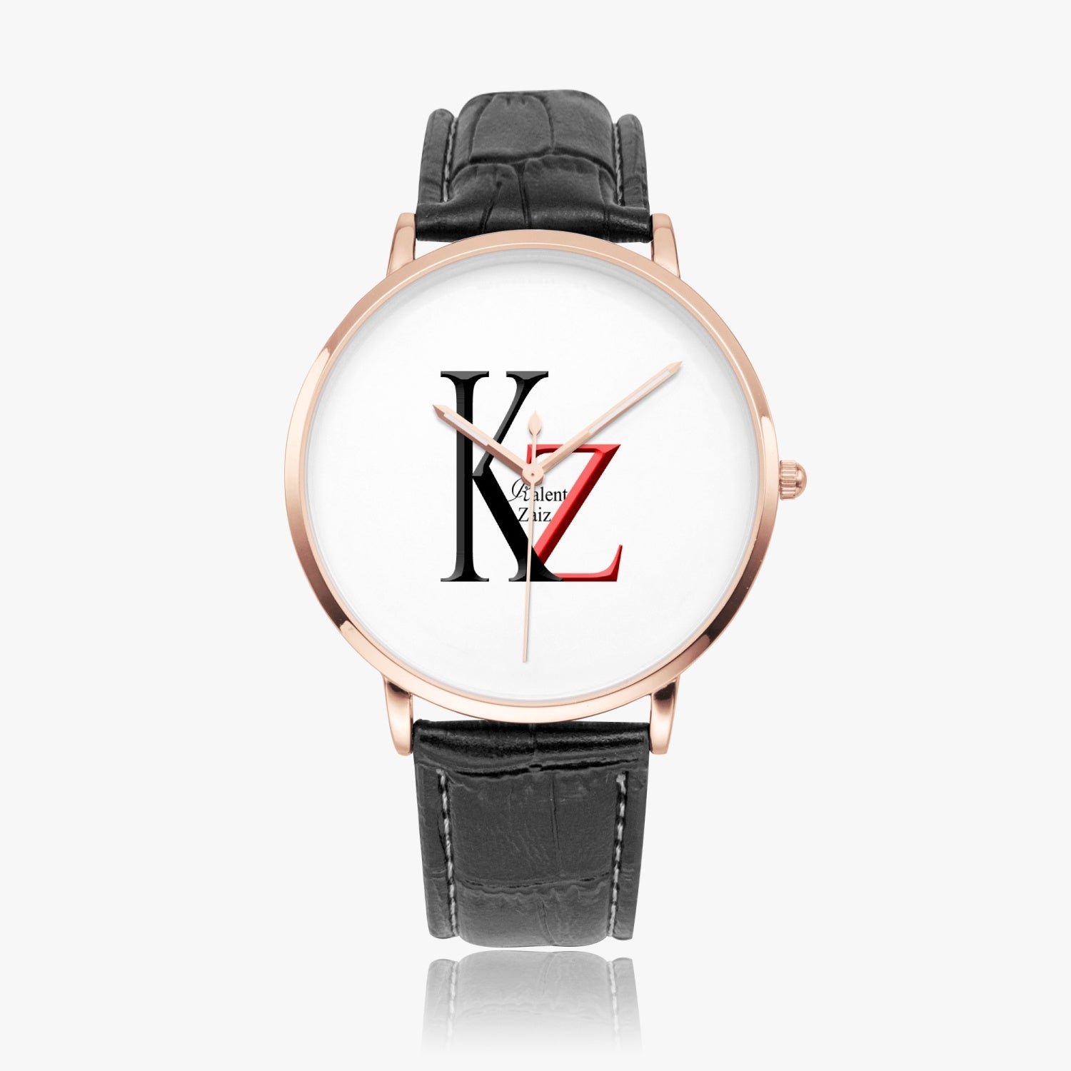 Kalent Zaiz Quartz Watch Black Leather