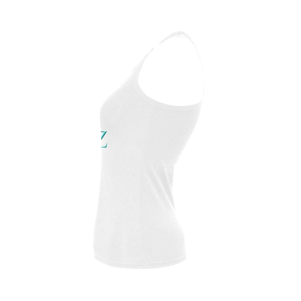 White Women's Shoulder-Free Tank Top