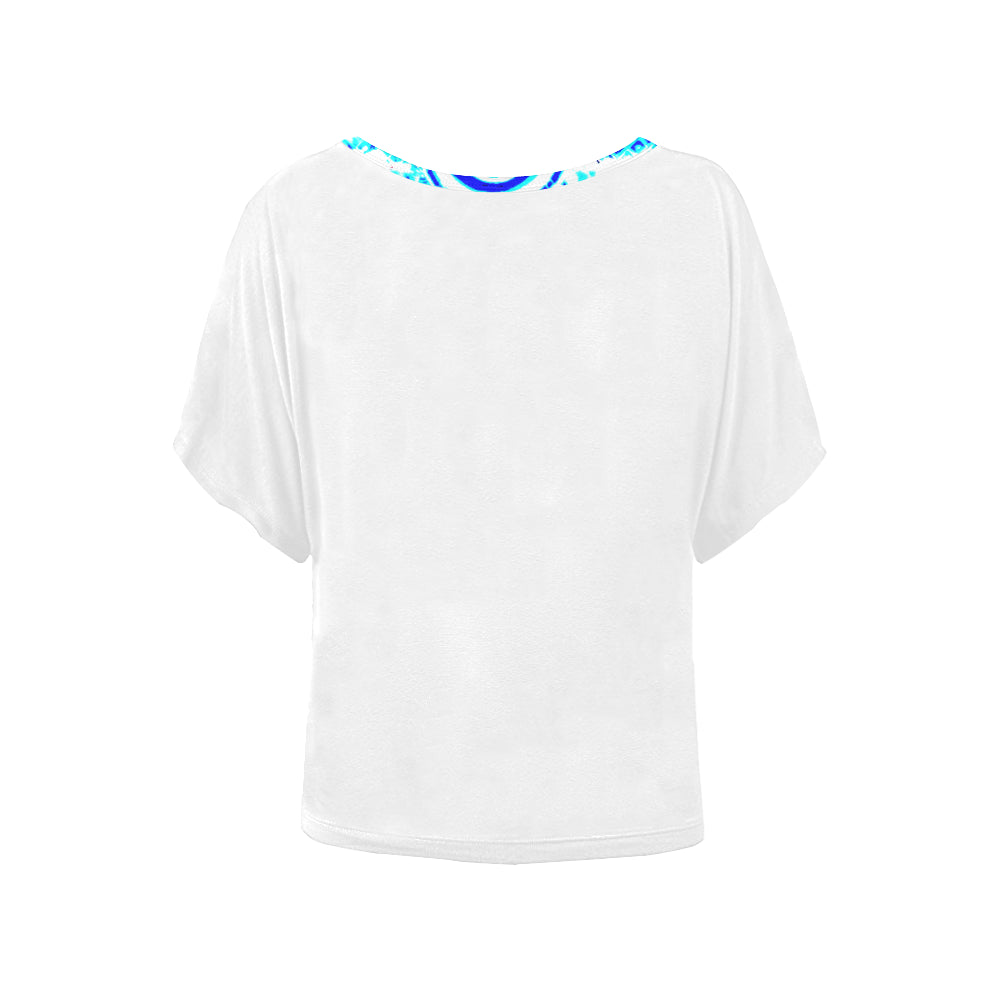 Kalent Zaiz Blue Sun Dolman Blouse - Batwing Sleeve