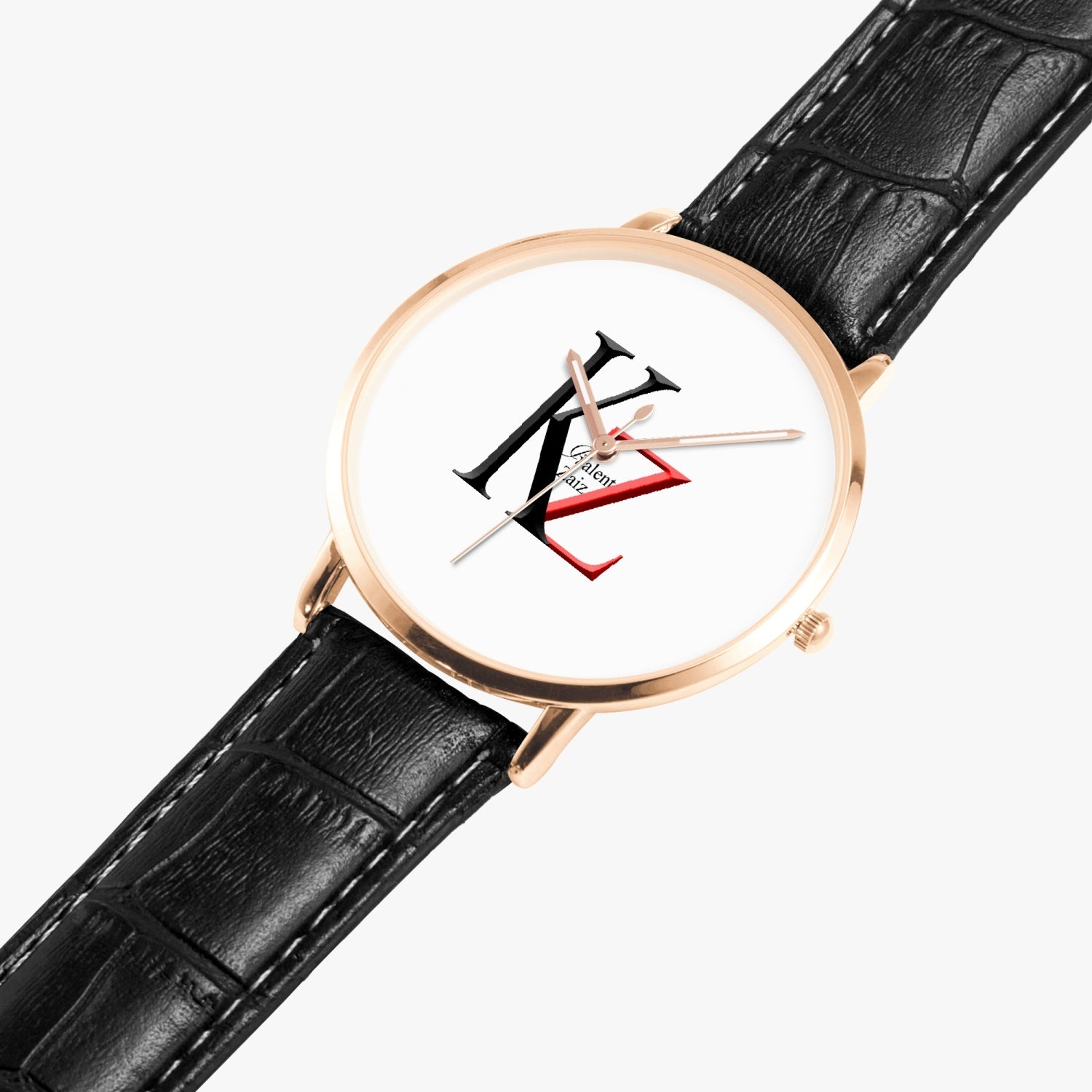 Kalent Zaiz Quartz Watch Black Leather