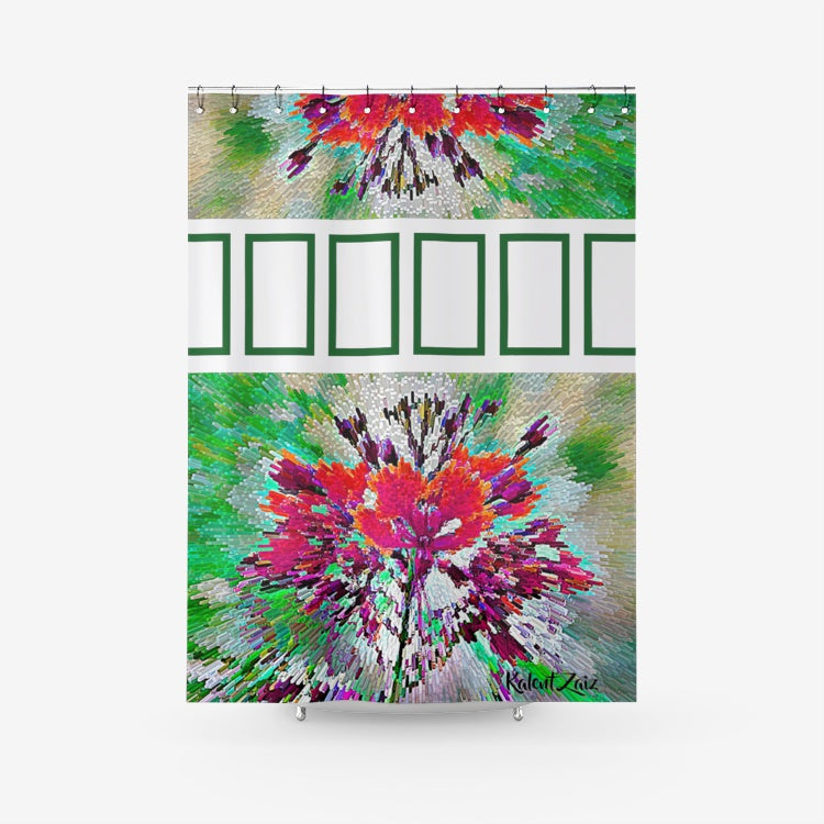 Textured Fabric Shower Curtain Printed Bathroom