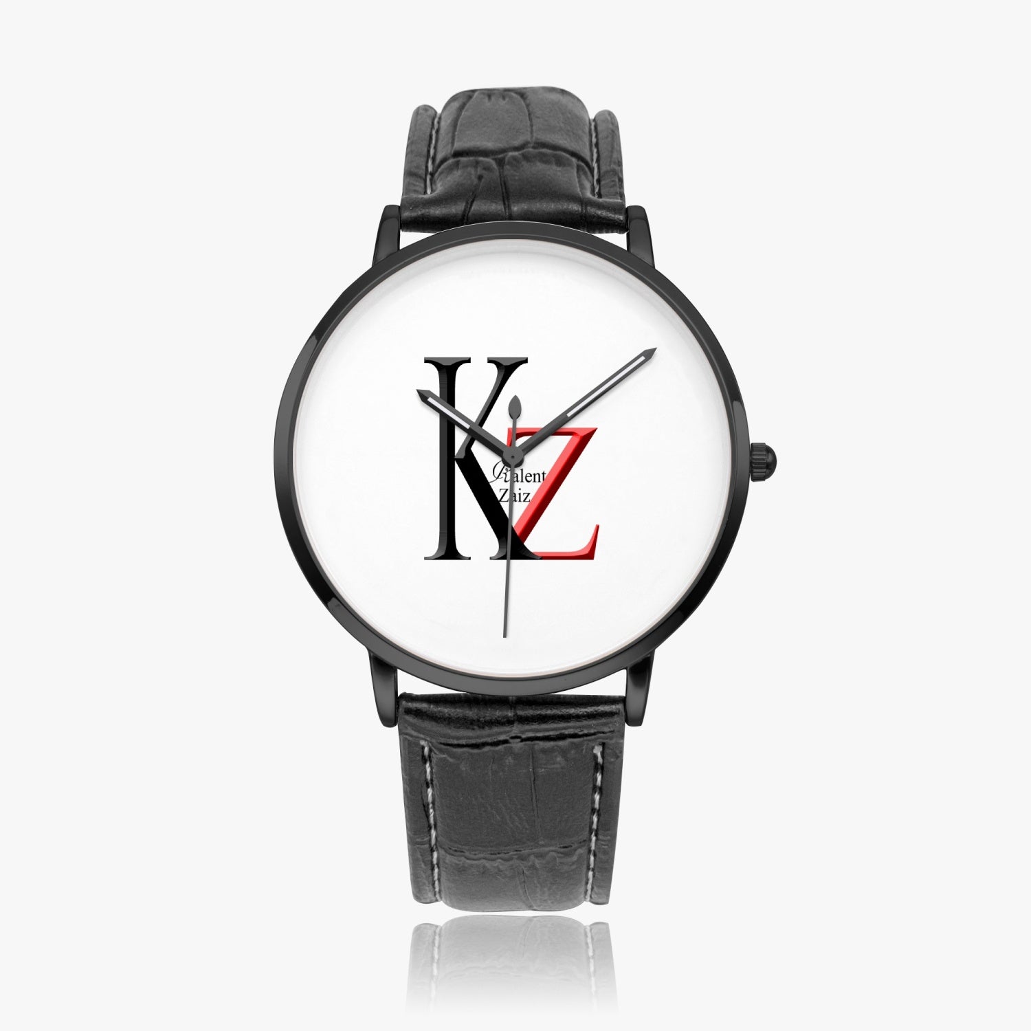 Kalent Zaiz Quartz Watch Black Leather