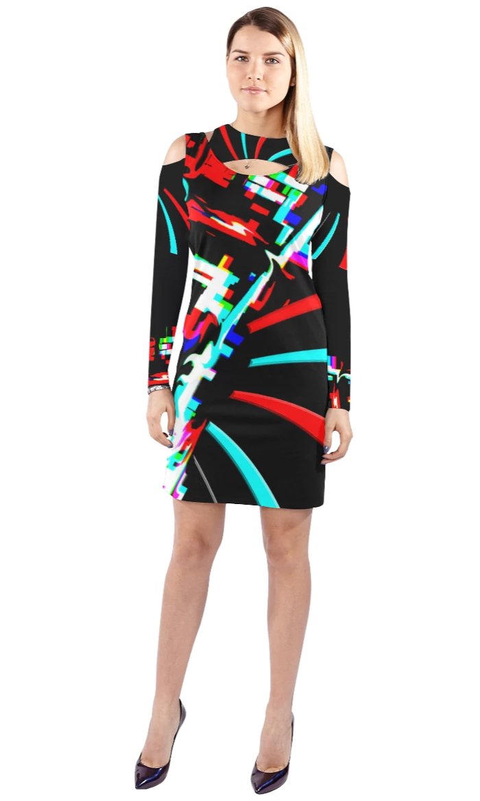 DuvZaiz Halter Long-Sleeve Dress