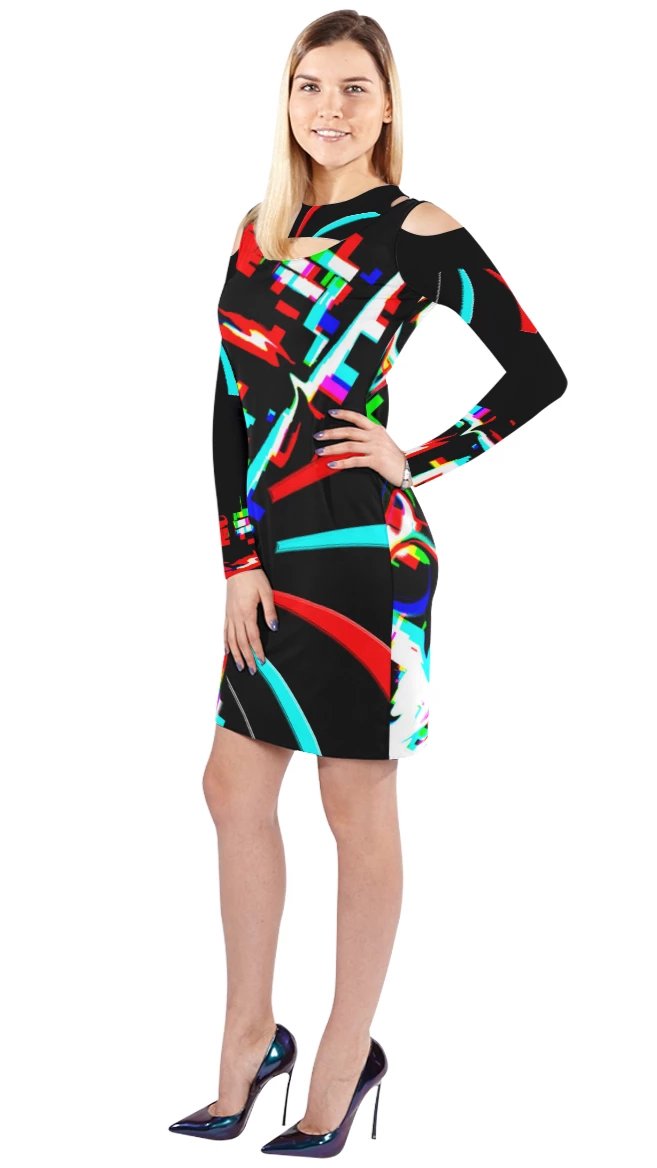 Women's Halter Long-Sleeve Dress