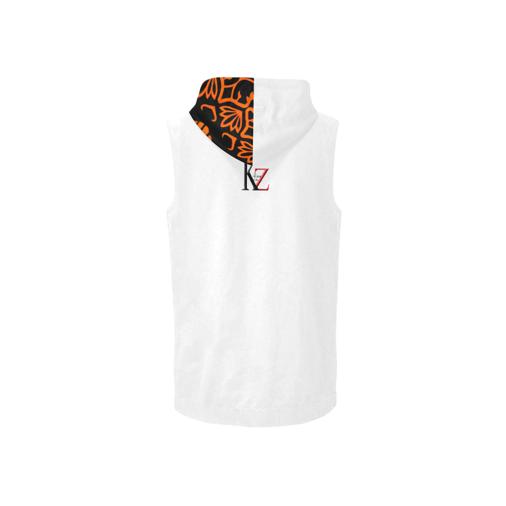 Kalent Zaiz Women's Full Zip Paisley Polyester Sleeveless Casual Hoodie /Designed by Kalent Zaiz