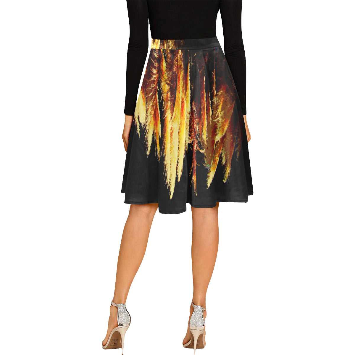 Kalent Zaiz Pleats Skirt Women's Midi Skirt (Black) /Designed by kalent zaiz