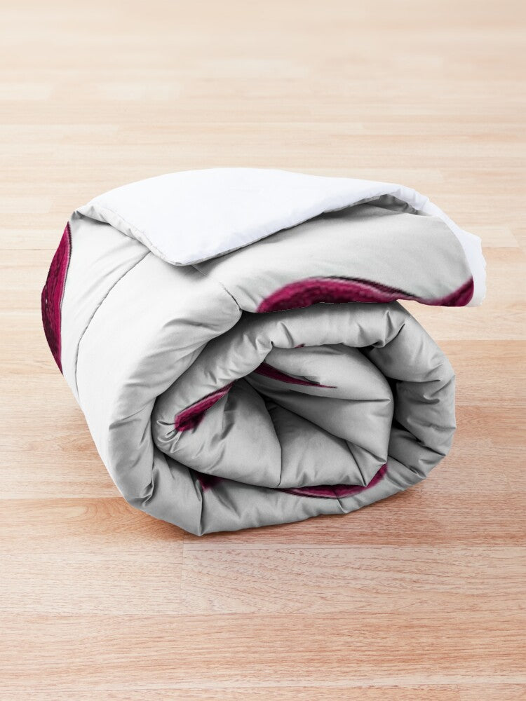 Pink Heart white Comforter