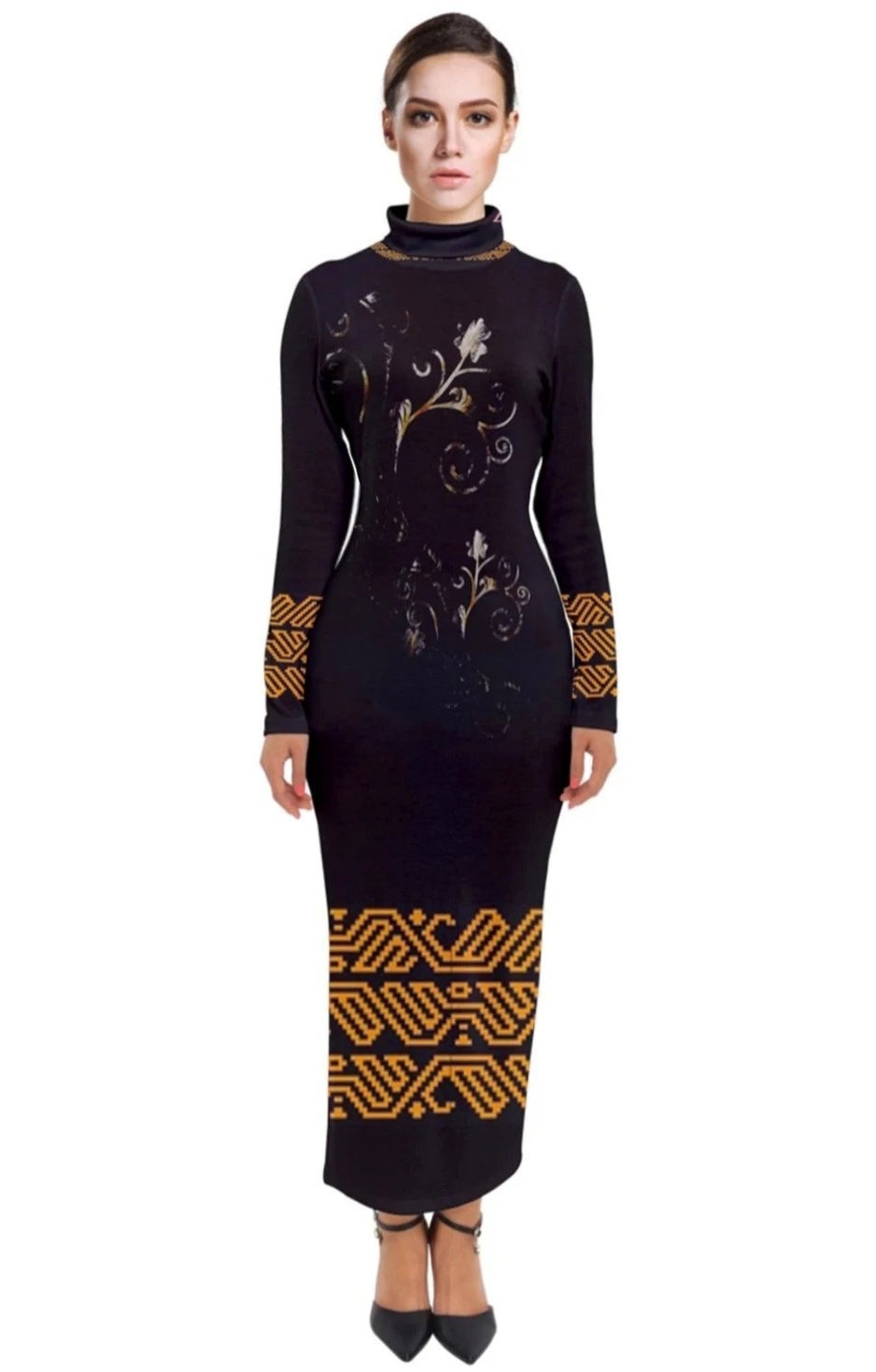 Kalent Zaiz Turtleneck Black Dress