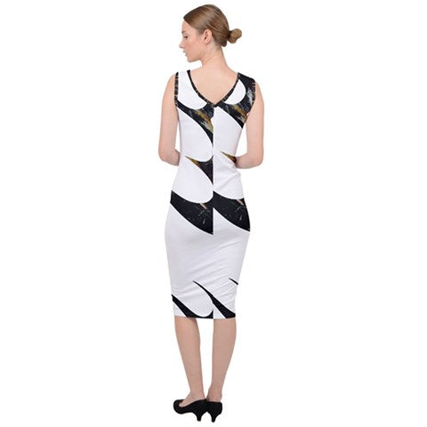 Kalent Zaiz (White with parttern) Sleeveless Pencil Dress