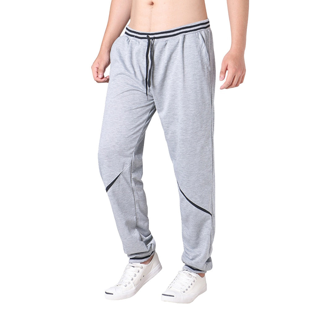 Men Cotton Flat Loose Fit Casual Joggers Full Length Sweatpants