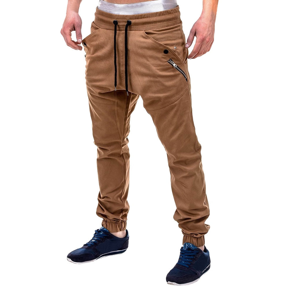 Men Cotton Low Waist Regular Full Length Casual Sweatpants