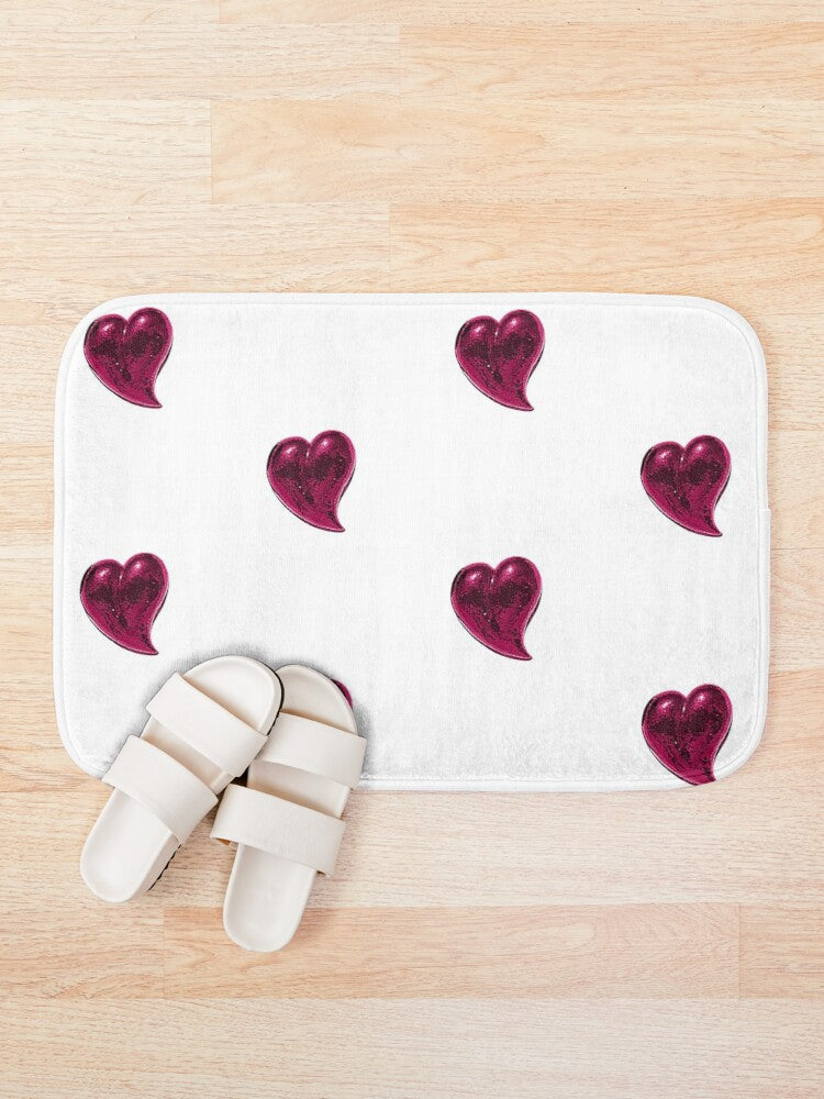 Pink Heart Bath Mat