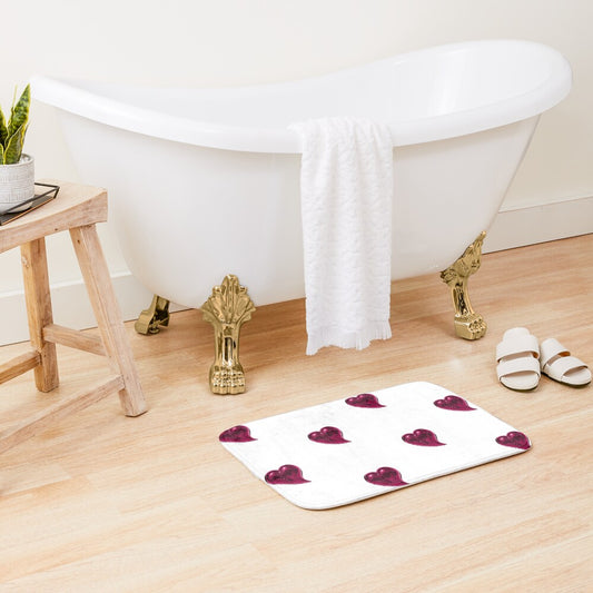Pink Heart Bath Mat
