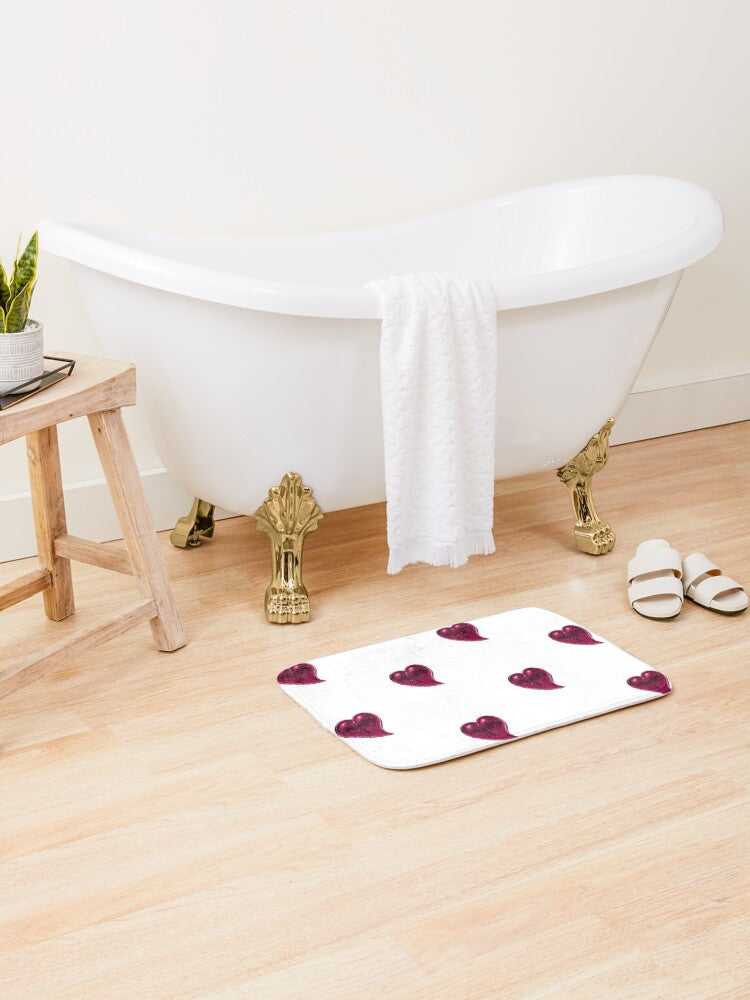 Pink Heart Bath Mat