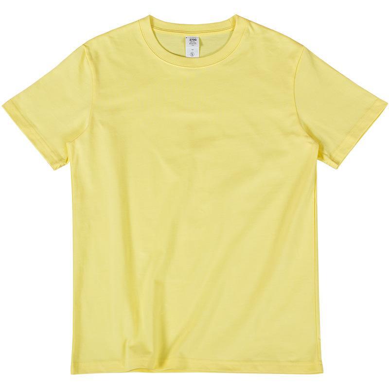 270g iris yellow cotton t-shirt men's short sleeve loose fitting men's new spring and summer 2020