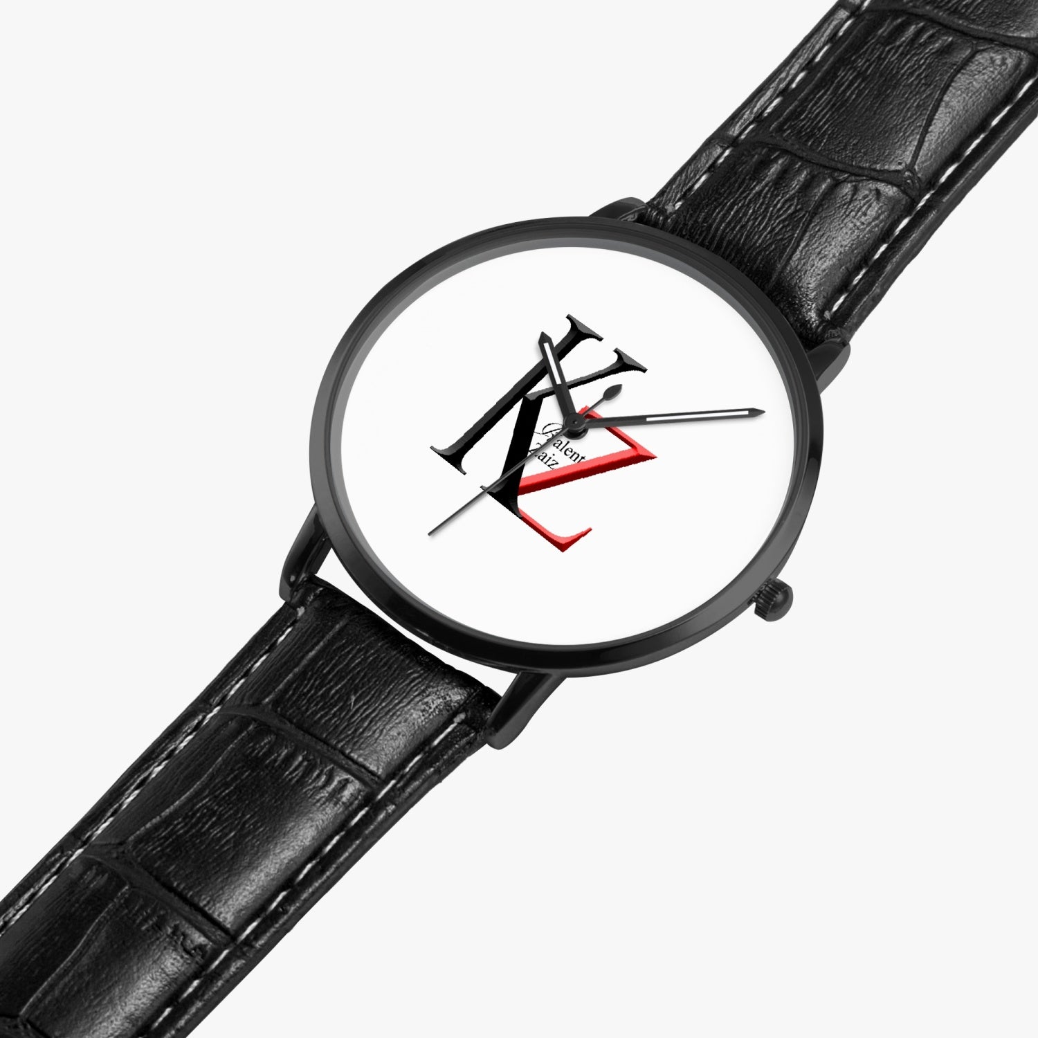 Kalent Zaiz Quartz Watch Black Leather