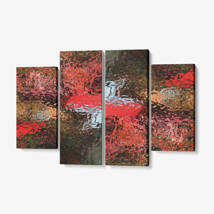 4 Piece Canvas Wall Art for Living Room - Framed Ready to Hang 4x12"x32