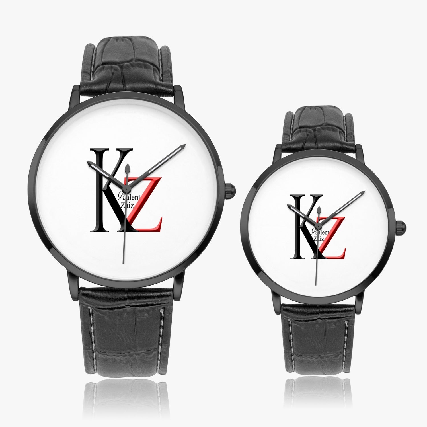 Kalent Zaiz Quartz Watch Black Leather