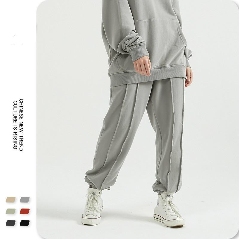 New autumn and winter deconstructed reverse line 360g Terry sweatpants high street sports casual