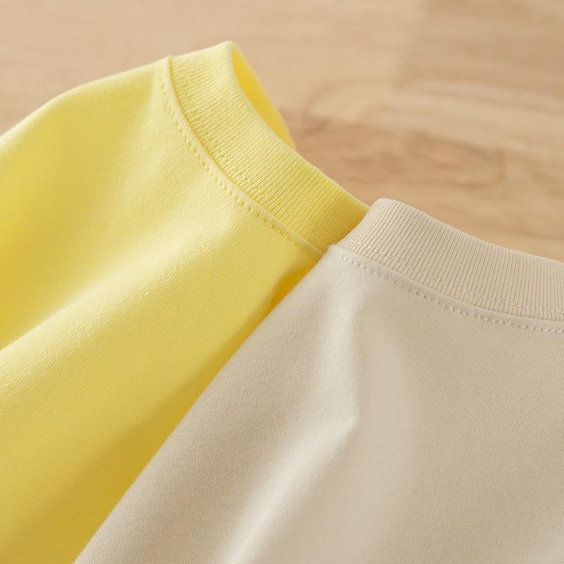270g iris yellow cotton t-shirt men's short sleeve loose fitting men's new spring and summer 2020