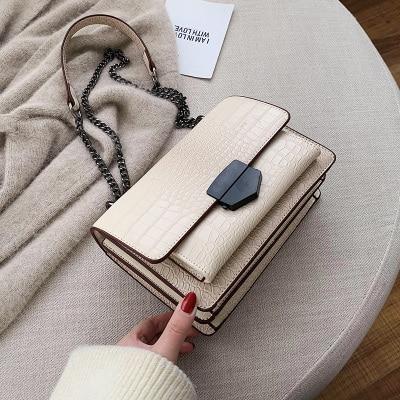 Vintage Crocodile Pattern Chain Women's Shoulder Crossbody Bags Fashion Ladies Messenger Bag