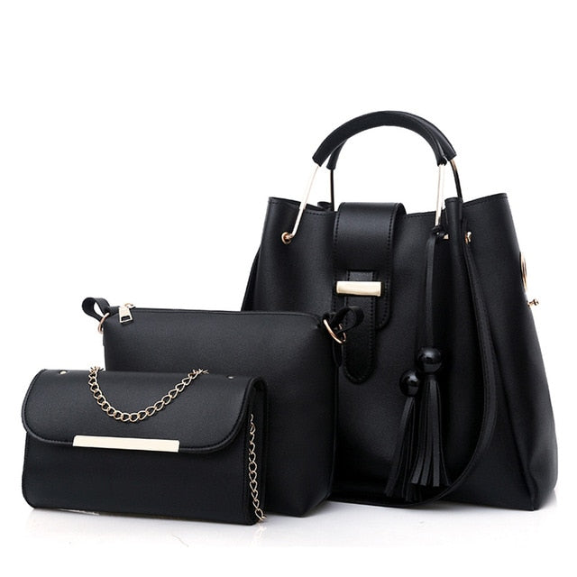 Transer women leather handbags Bags Luxury Designer purses and handbags Set 3 Pieces Bags Composite Clutch Female Bolsa Feminina