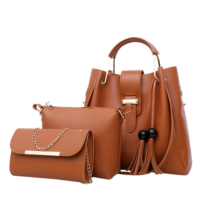 Transer women leather handbags Bags Luxury Designer purses and handbags Set 3 Pieces Bags Composite Clutch Female Bolsa Feminina