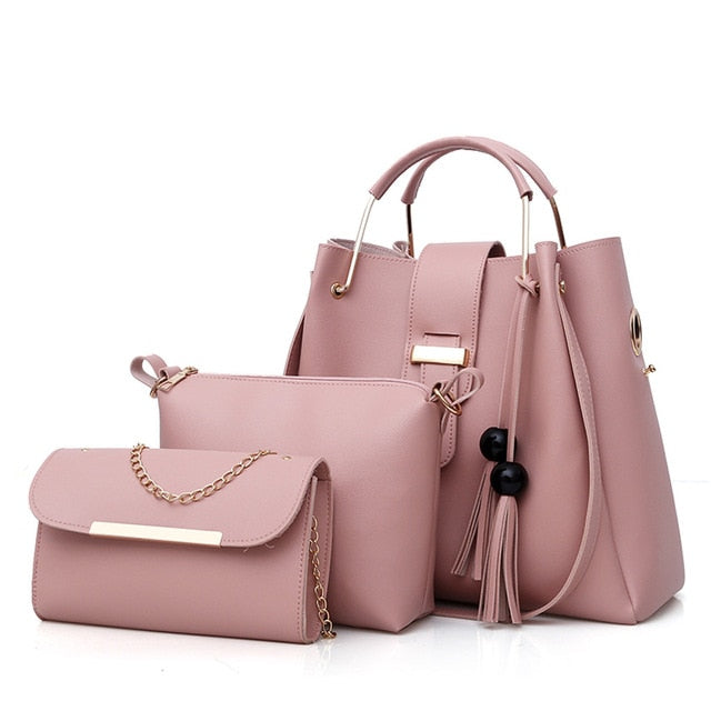 Transer women leather handbags Bags Luxury Designer purses and handbags Set 3 Pieces Bags Composite Clutch Female Bolsa Feminina