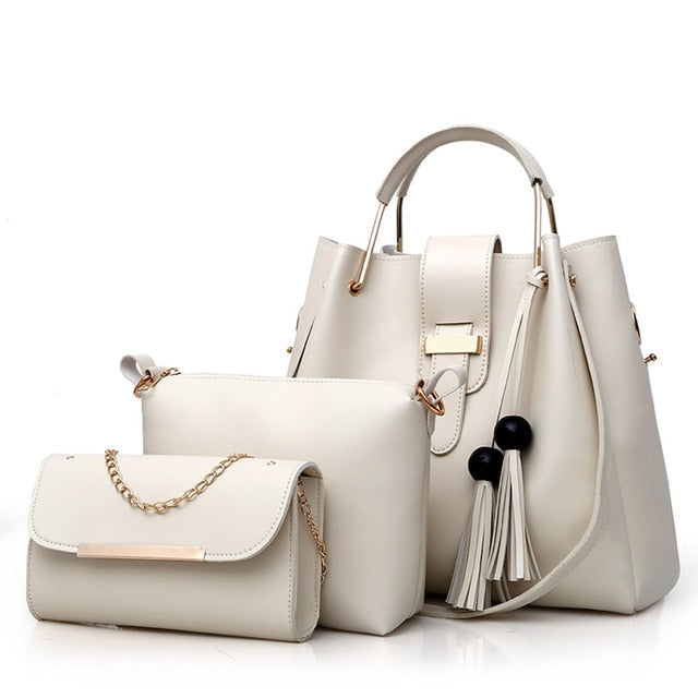 Transer women leather handbags Bags Luxury Designer purses and handbags Set 3 Pieces Bags Composite Clutch Female Bolsa Feminina