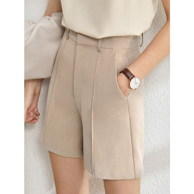 Suit Female Lady Blazer, Lace V neck Tanks, & or High Waist Women's pants long, Shorts
